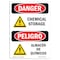 Signmission Safety Sign, OSHA Danger, 7" Height, Almacan De Quimicos, Bilingual Spanish OS-DS-D-57-VS-2048 - alternate 1